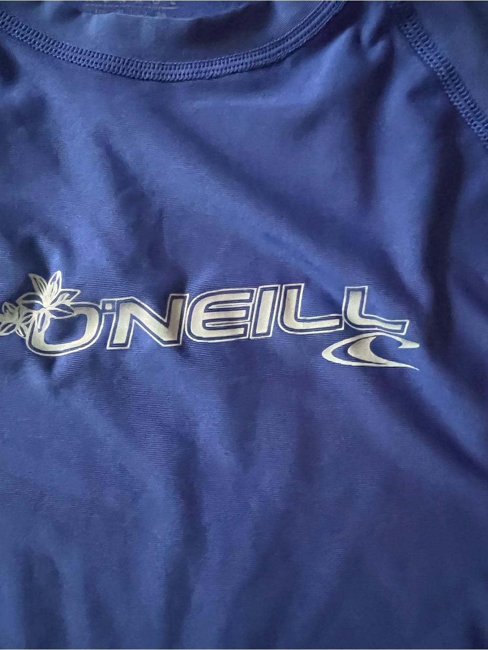 O'Neill Blue Rash Guard with Logo Print - Picture 2 of 5